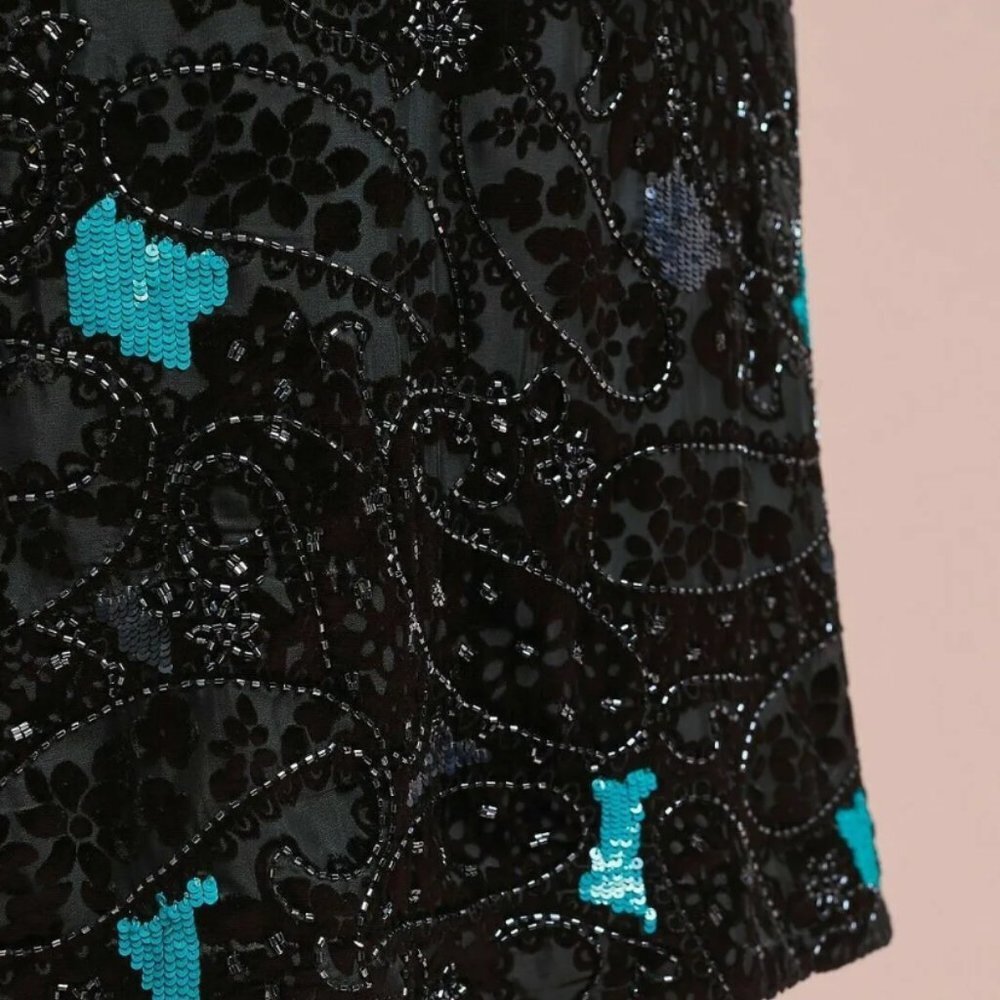 Anthropologie Dress Cocktail Sequined Dress‎ Little Black Dress NEW WITH TAGS - Picture 5 of 15